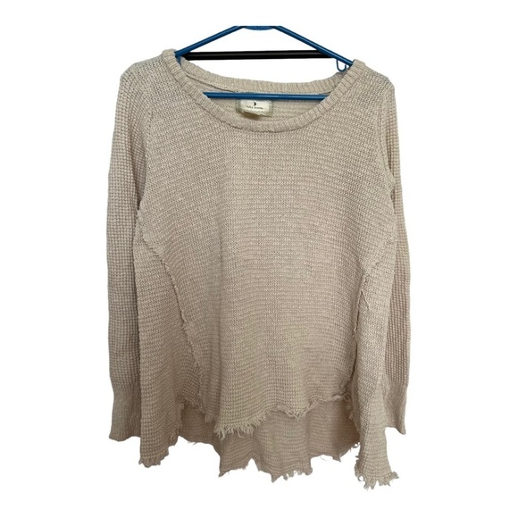 Ruby Moon Women Size Medium Knit Sweater Raw Hem Long Sleeve Pullover Bohemian - Picture 1 of 5